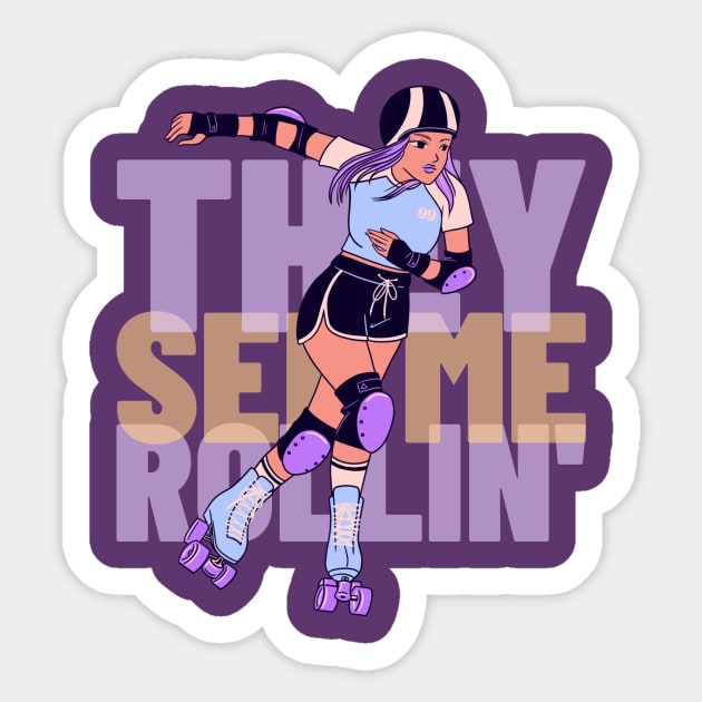 They See Me Rollin' Rollerblading Sticker by VOIX Designs